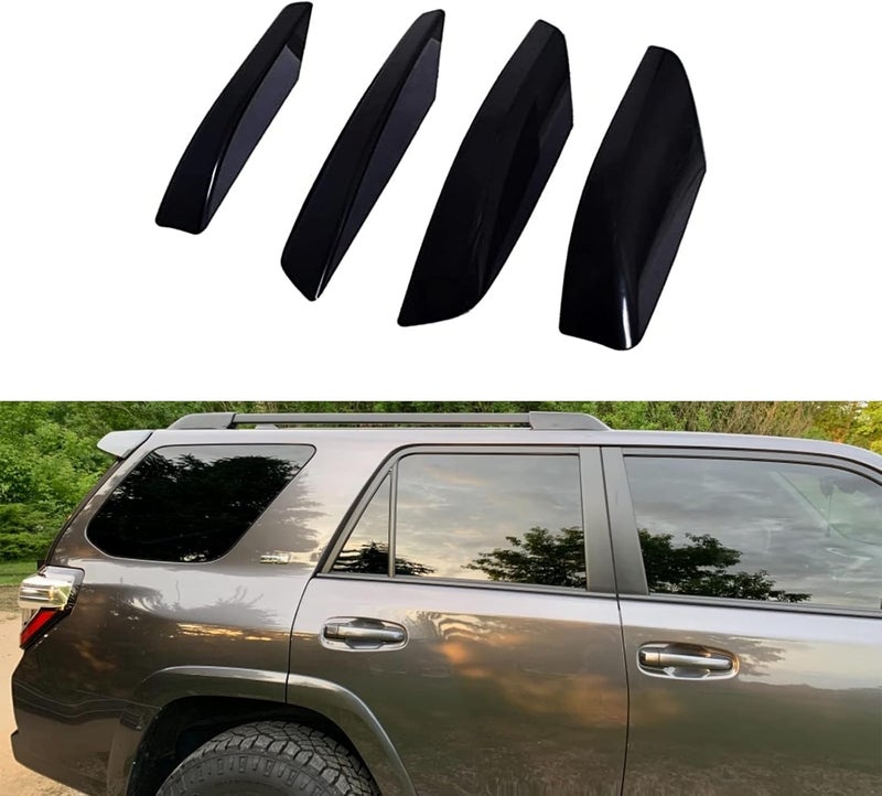 Tocatus Roof Cargo Rack Rail End Cover Shell Cap Trim for 2003-2009 Toyota 4Runner 4WD N210, Black, 4pcs - Image 2